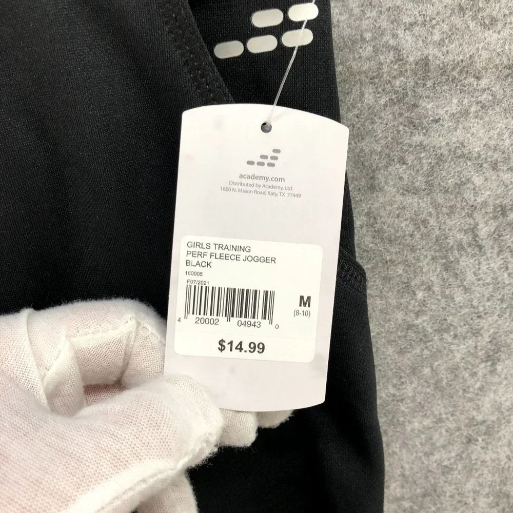NWT BCG Girls Size M (8-10) Black Training Fleece Jogger Pants Active Athleisure